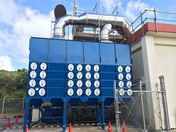 A baghouse air dust collector in the factory