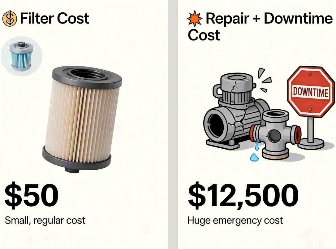comparison of hydraulic filtration costs.