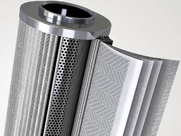 Inner and outer structure of hydraulic oil filter elements.