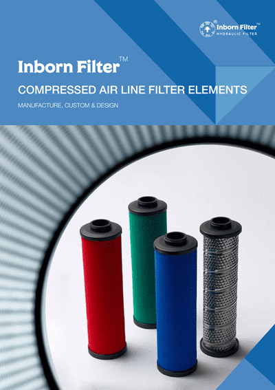 Several inborn compressed air line filter elements we produce.